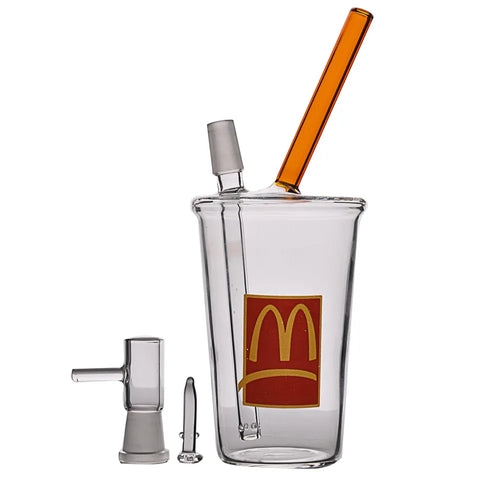 Mini Beaker Bong McDonald Cup Bubbler Water Bongs Thick Glass Bongs Water Pipes Oil Rigs Hookah With 14mm 8.1 Inchs