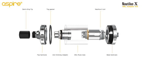 Aspire Nautilus X Glass Tube Adapter kit 4ml - D & R Vape